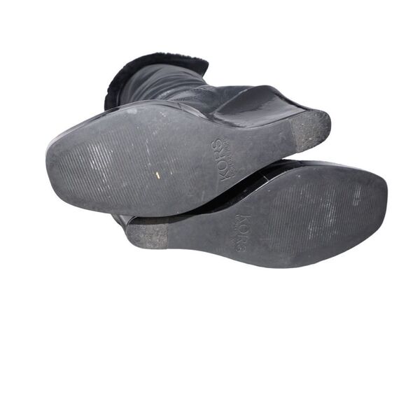 Michael Kors Black Leather Tall Wedge Boots, Size 9 - Picture 7 of 7